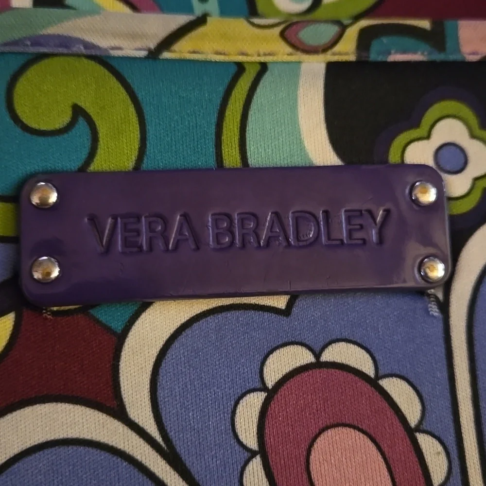 Vera Bradley Multicolor Paisley Laptop Bag Side Pocket 2 Handle Zip Closure EUC